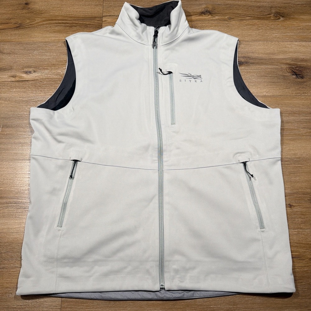 Sitka Jetstream Vest Mens XL Full Zip Gore Infinium Silver Grey Outdoors Hunting